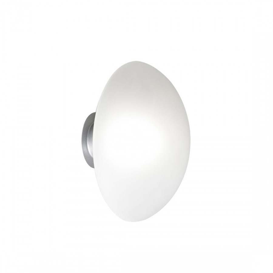 FontanaArte - Sillabone Large Wall/Ceiling Lamp in White, Glass/Galvanized Metal