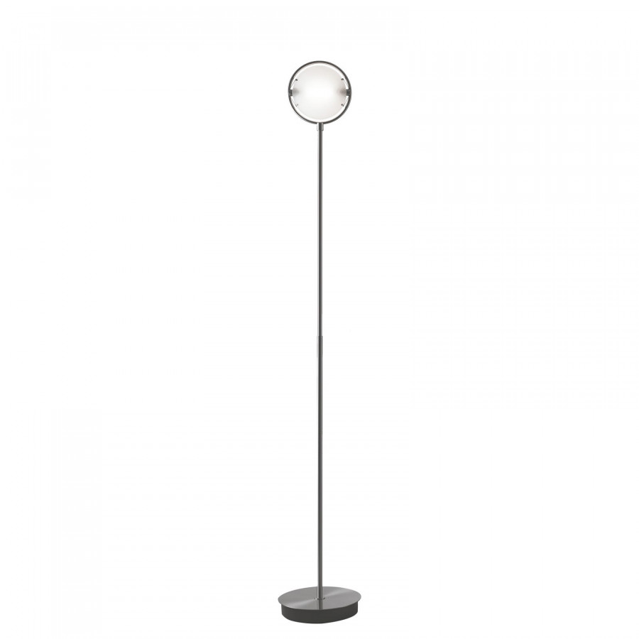 FontanaArte Nobi Medium Floor Lamp - Satin Nickel/Brushed, Glass/Metal