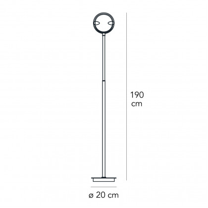 FontanaArte Nobi Medium Floor Lamp - Satin Nickel/Brushed, Glass/Metal