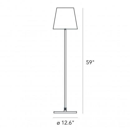 FontanaArte 3247 Medium Floor Lamp - Satined Nickel-Plated/White, Glass/Metal