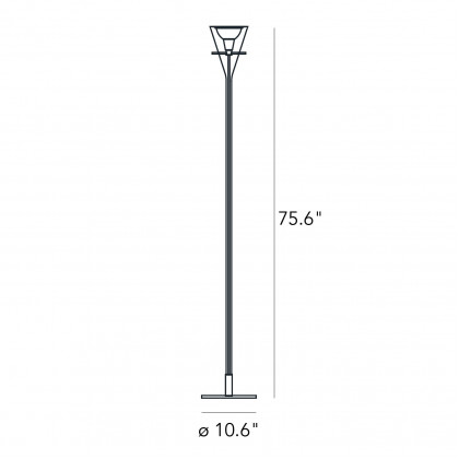 FontanaArte Flute Medium Floor Lamp - Transparent/Chrome, Glass/Metal