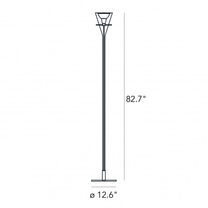 FontanaArte Flute Large Floor Lamp - Transparent/Chrome, Glass/Metal