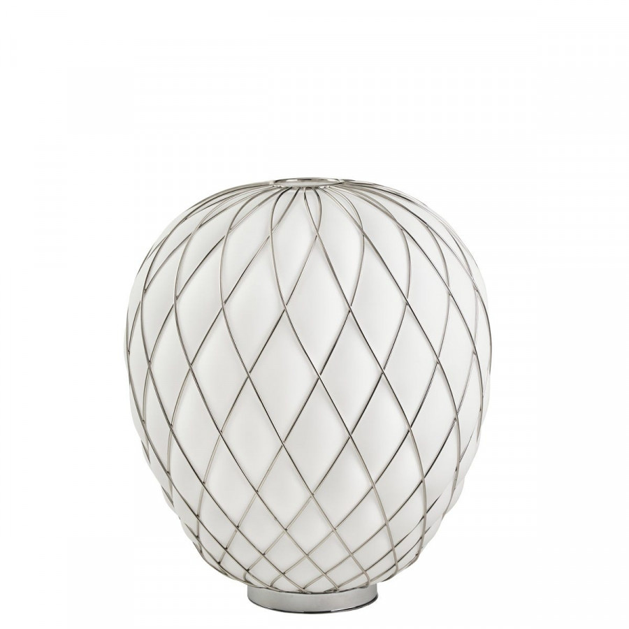 FontanaArte Pinecone Large Table Lamp - Chrome/White, Glass/Galvanized Metal