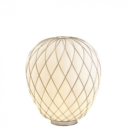 FontanaArte Pinecone Large Table Lamp - Chrome/White, Glass/Galvanized Metal