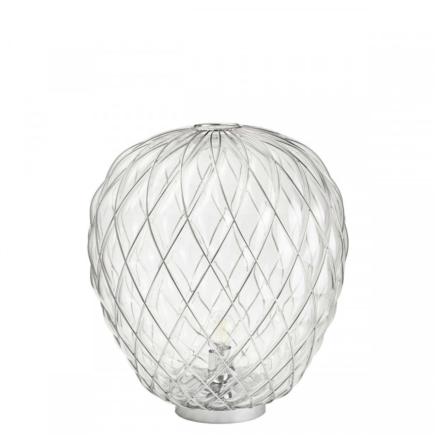 FontanaArte Pinecone Large Table Lamp - Transparent/Chrome, Glass/Galvanized Metal