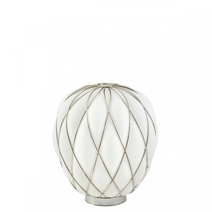 FontanaArte Pinecone Medium Table Lamp - Chrome/White, Glass/Galvanized Metal