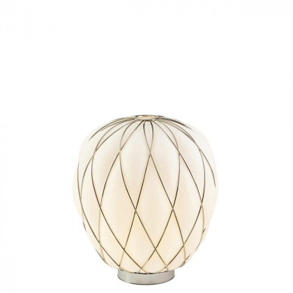 FontanaArte Pinecone Medium Table Lamp - Chrome/White, Glass/Galvanized Metal