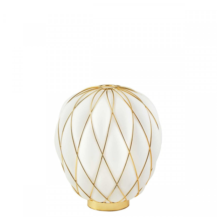 FontanaArte Pinecone Medium Table Lamp - White/Gold, Glass/Galvanized Metal