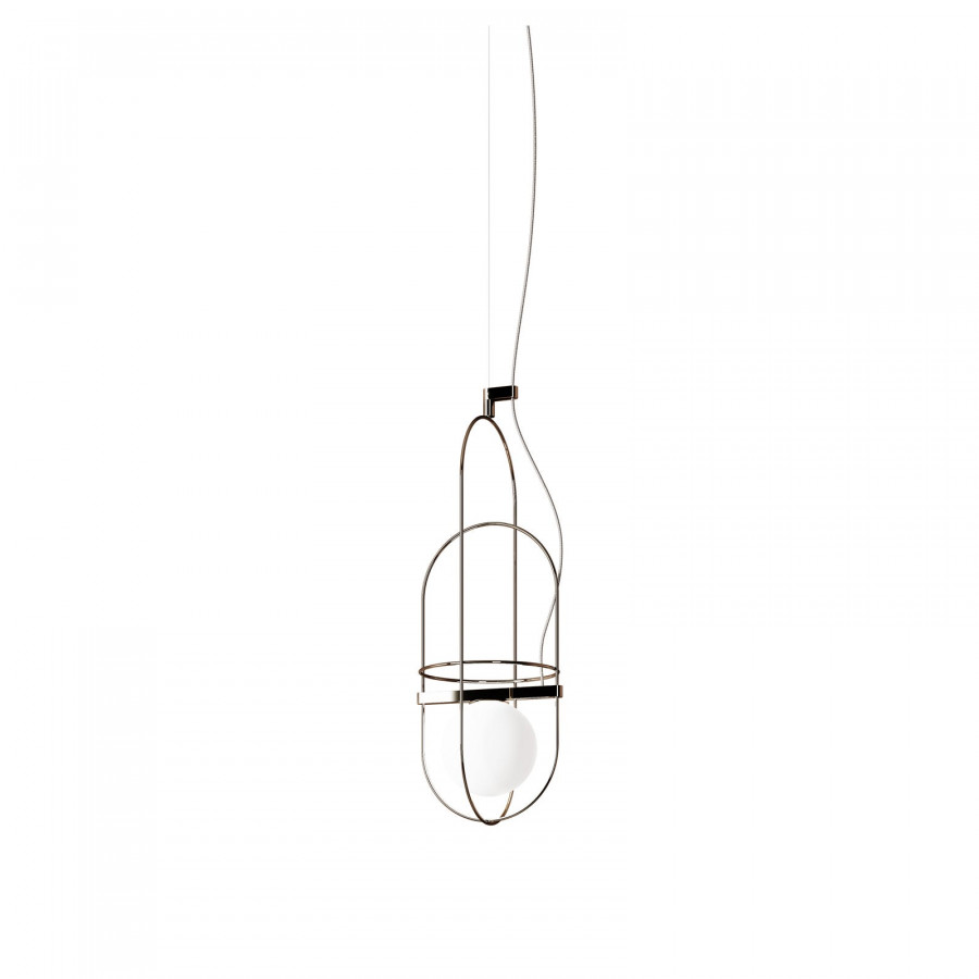 FontanaArte Setareh Small One Diffuser Suspension Lamp - Glossy Black/White