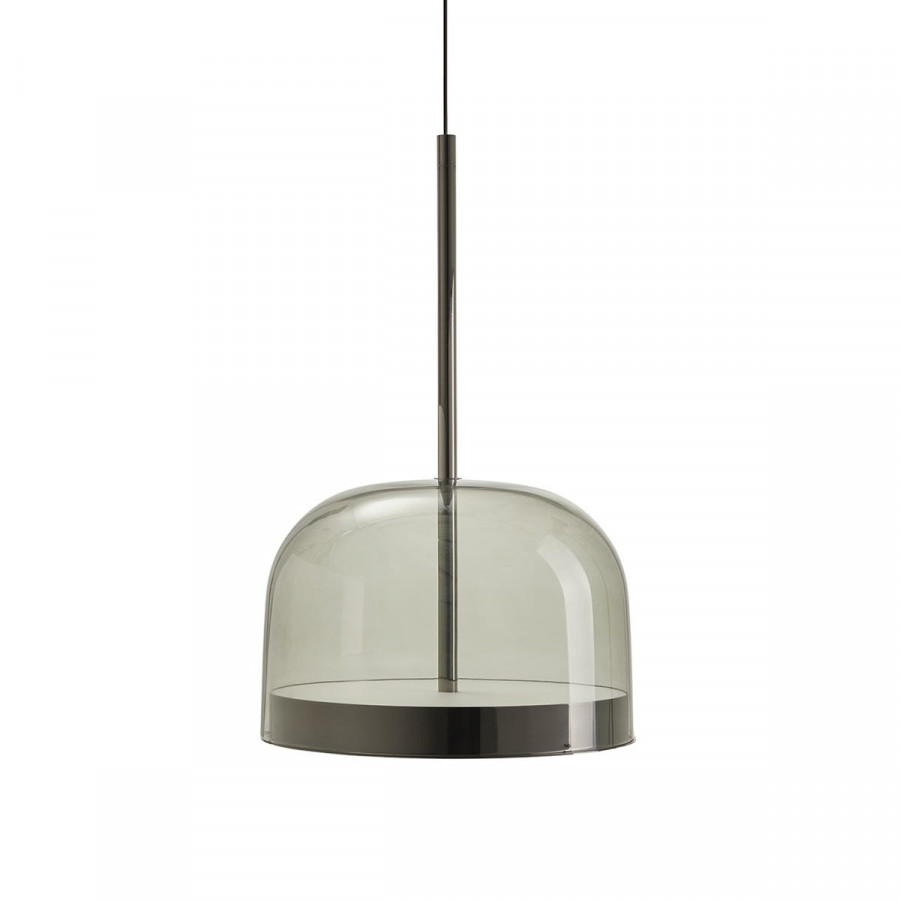FontanaArte Equatore Large Suspension Lamp - Glossy Black, Glass/Galvanized Metal