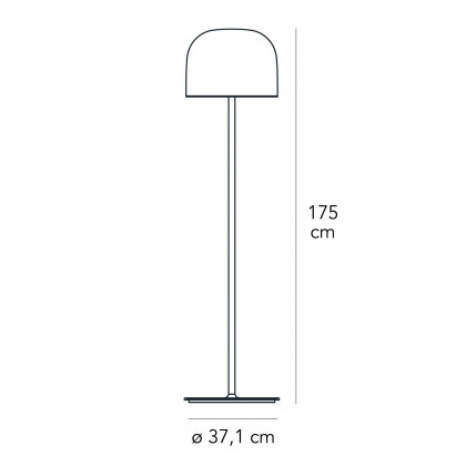FontanaArte Equatore Medium Floor Lamp - Glossy Black, Glass/Galvanized Metal