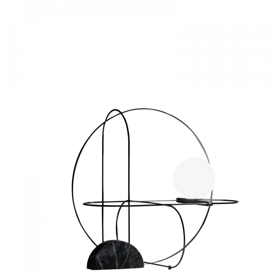 FontanaArte Setareh Medium Table Lamp - Glossy Black/Black, Glass/Metal/Marble