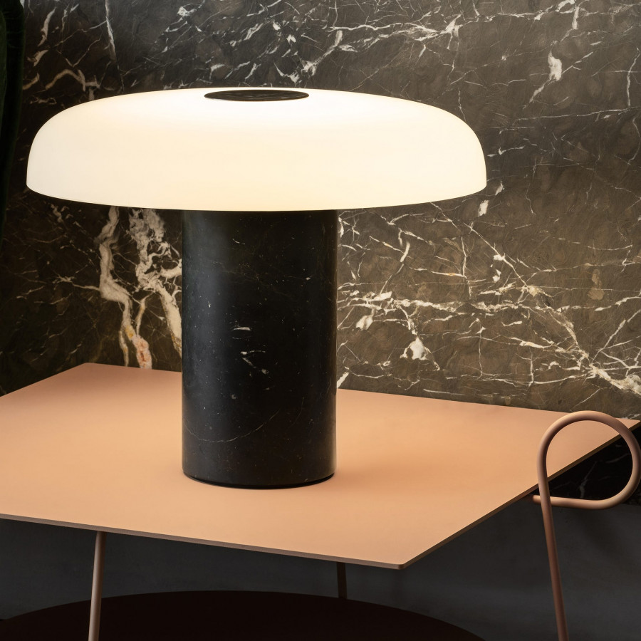 FontanaArte Tropico Grande Table Lamp - Black, Glass/Galvanized Metal/Marble