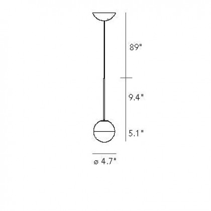 FontanaArte Pallina Suspension Lamp - Brass, Glass/Galvanized Metal