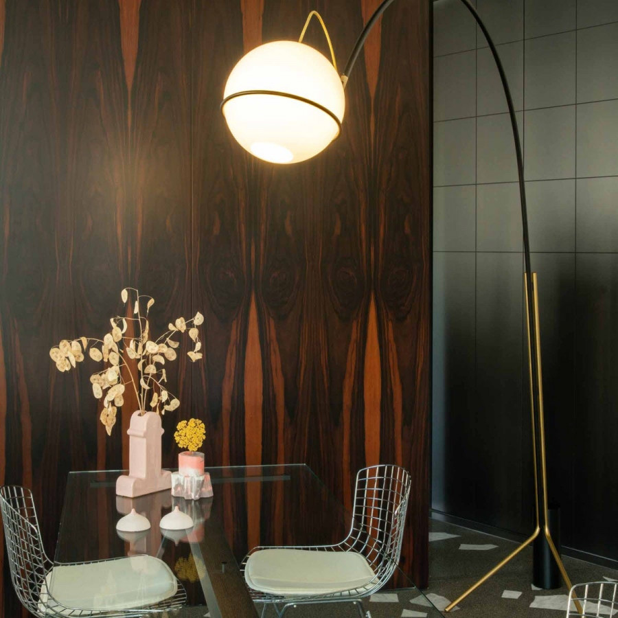 FontanaArte Alicanto Floor Lamp - Gold/Black, Glass/Painted Metal