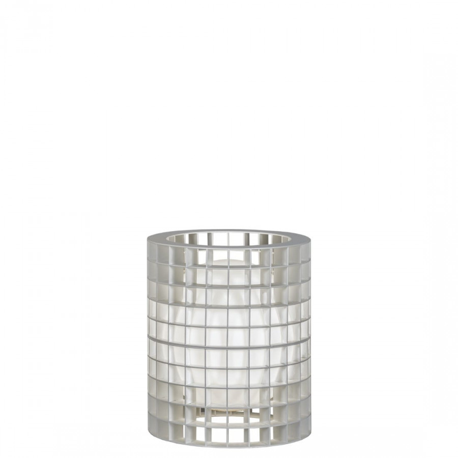 FontanaArte Matrix Medium Table Lamp - White, Glass/Galvanized Metal