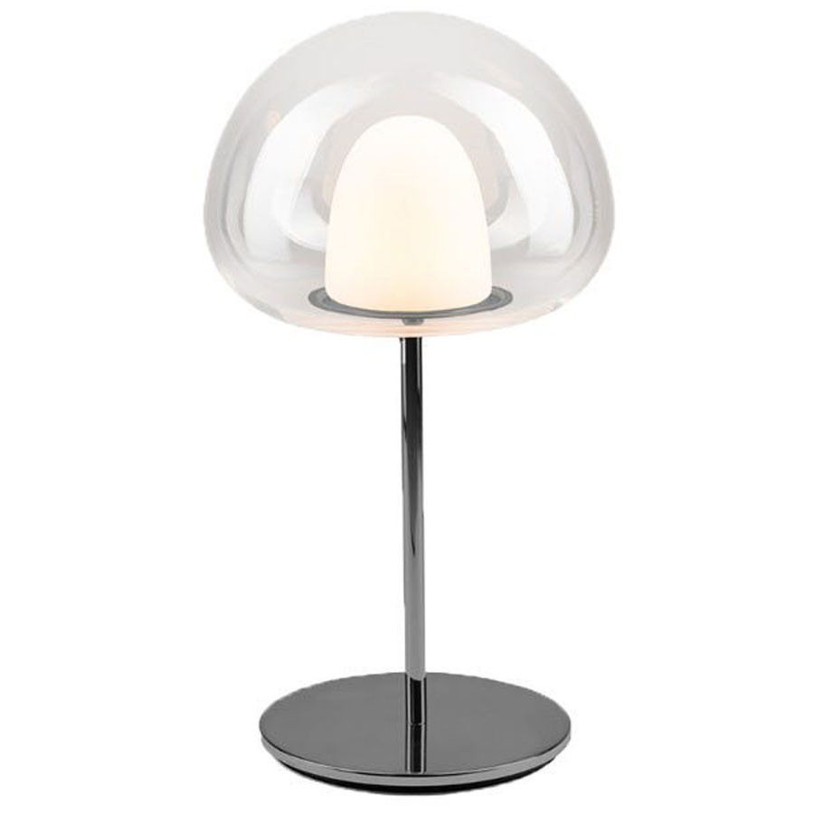 FontanaArte Thea Large Table Lamp - Chrome Black/Fume, Glass/Galvanized Metal