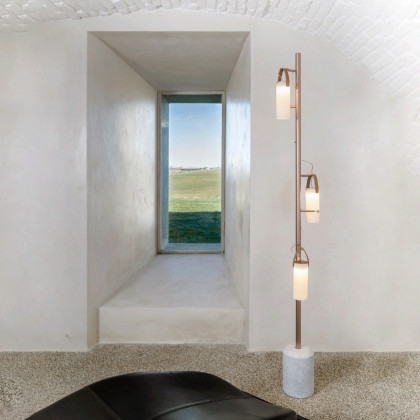 FontanaArte - Galerie Grande Floor Lamp in Quartz/White, Glass/Metal/Marble