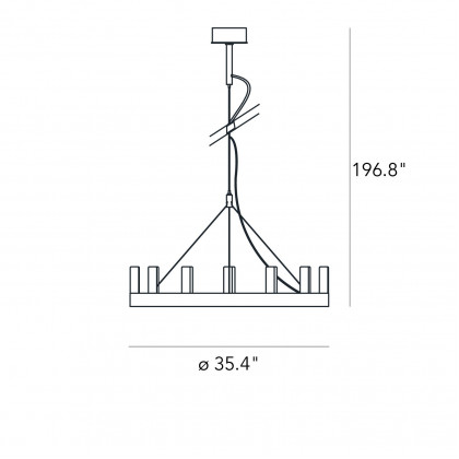 FontanaArte Chandelier Small Suspension Lamp - Black/White, Painted Metal/Glass
