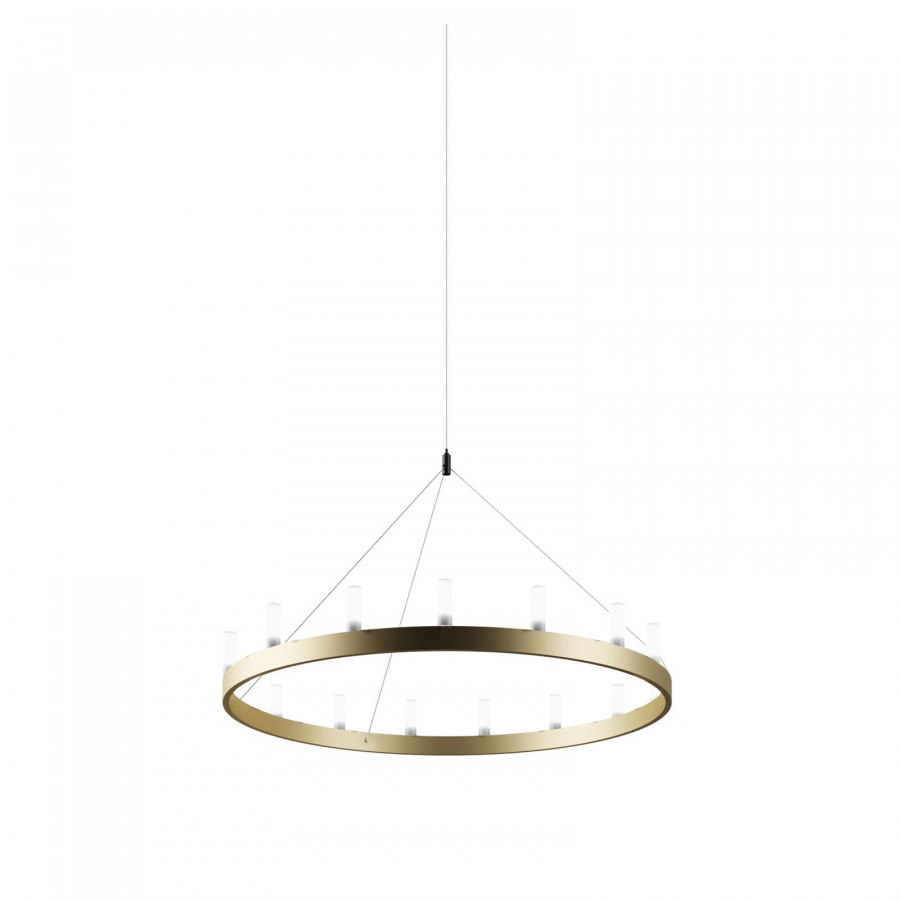 FontanaArte Chandelier Small Suspension Lamp - Gold/White, Painted Metal/Glass