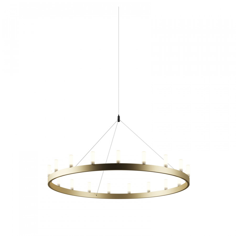FontanaArte Chandelier Medium Suspension Lamp - Gold/White, Painted Metal/Glass