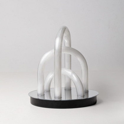 FontanaArte Oort Table Lamp - White/Mirror, Glass/Galvanized Metal