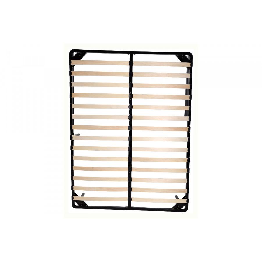 Franco Generic Queen Size Wooden Slats Frame Folded With Adjustable Legs - Black/Wood