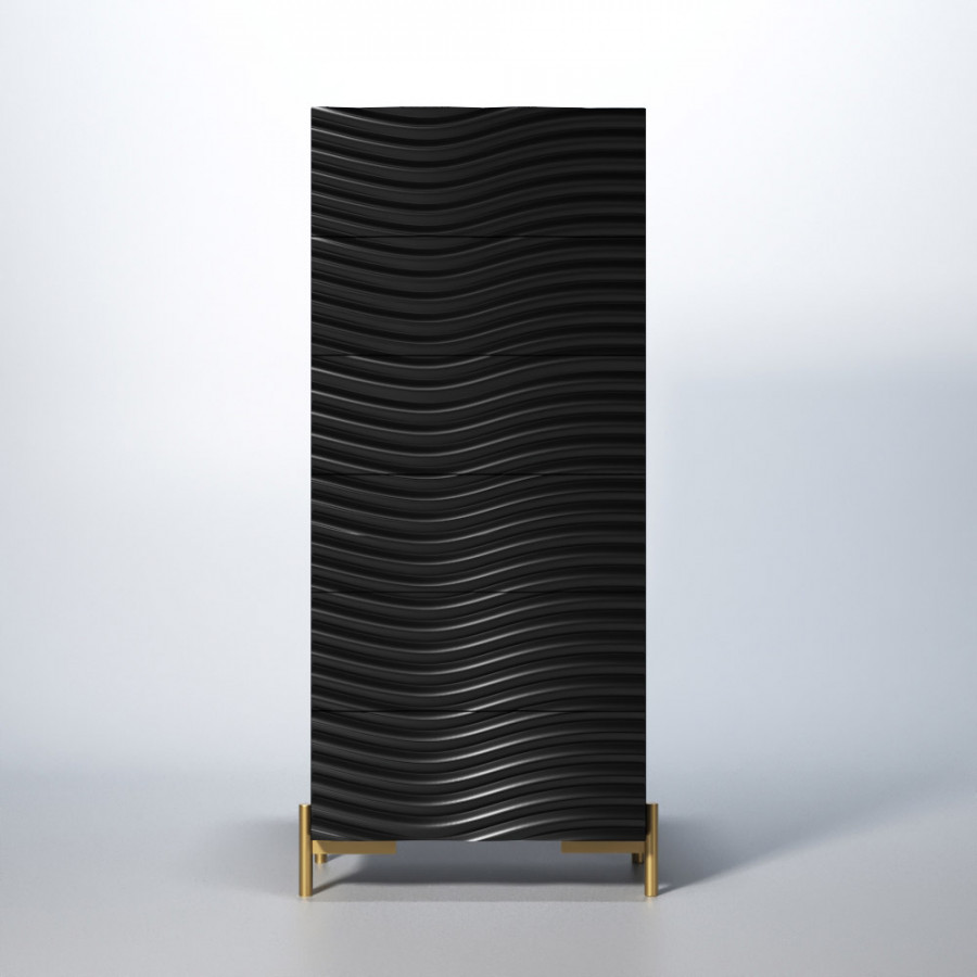 Franco Wave Chest - Dark Gray/Gold
