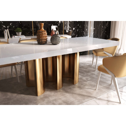 Franco Oro Table With Extension - Black/Gold