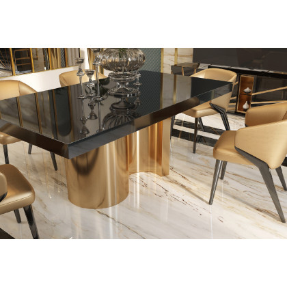 Franco Oro Table With Extension - White/Gold