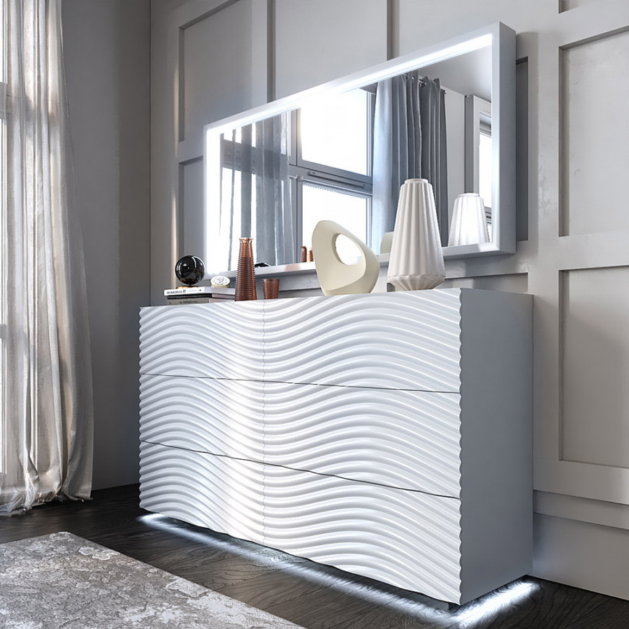 Franco - Wave Mirror For Double Dresser