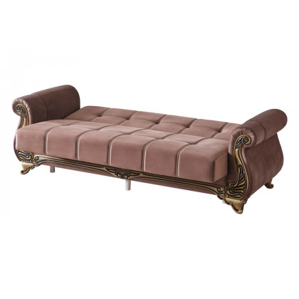Furnia Karizma Convertible Sleeper Loveseat - Brown, Fabric