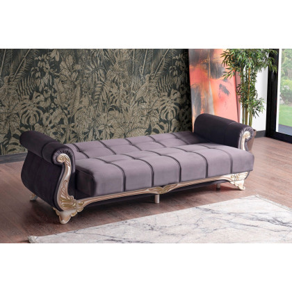 Furnia Karizma Convertible Sleeper Sofa - Anthracite, Fabric