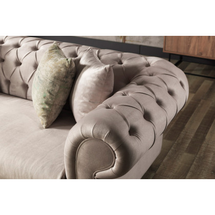 Furnia Chester Stationary Sofa - Cream, Fabric