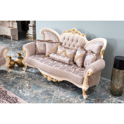 Furnia - Kelebek Stationary Sofa in Cream, Fabric