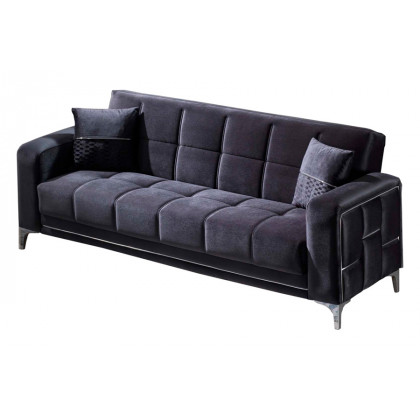 Furnia Alice Convertible Sleeper Loveseat - Anthracite, Fabric