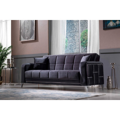 Furnia Alice Convertible Sofa - Anthracite, Fabric