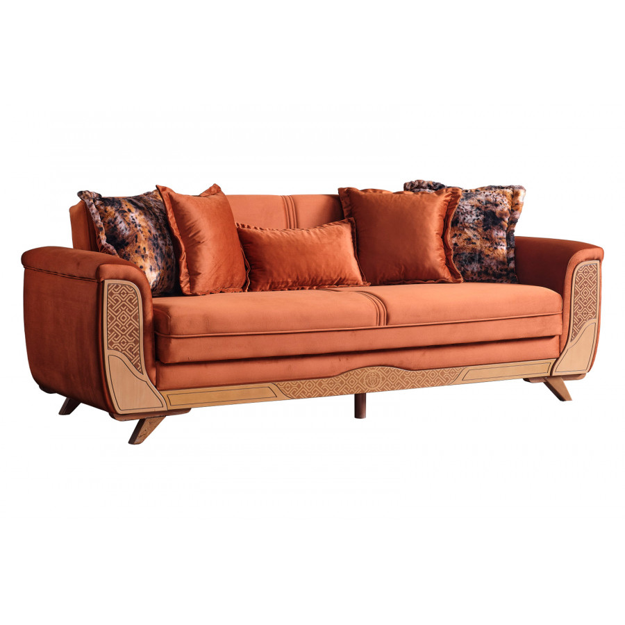 Furnia Alyans Convertible Sleeper Sofa - Orange, Fabric