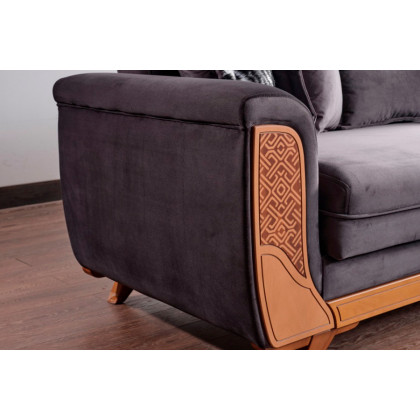 Furnia Alyans Convertible Sleeper Sofa - Anthracite, Fabric