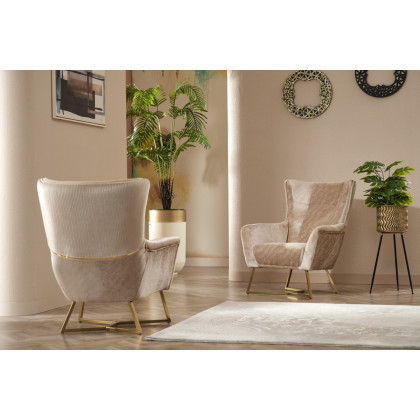 Furnia - Berlin Armchair in Beige, Fabric