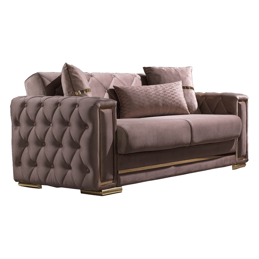 Furnia Bolivya Convertible Sleeper Loveseat - Vizon, Fabric