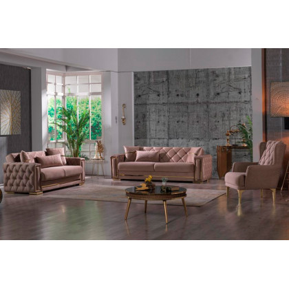 Furnia Bolivya Convertible Sleeper Loveseat - Vizon, Fabric
