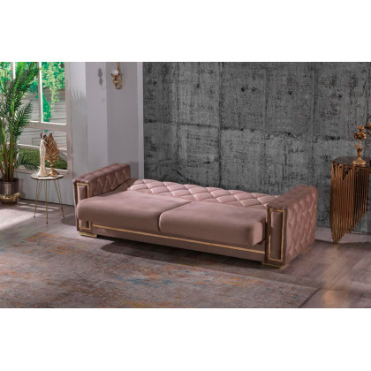 Furnia Bolivya Convertible Sleeper Loveseat - Vizon, Fabric