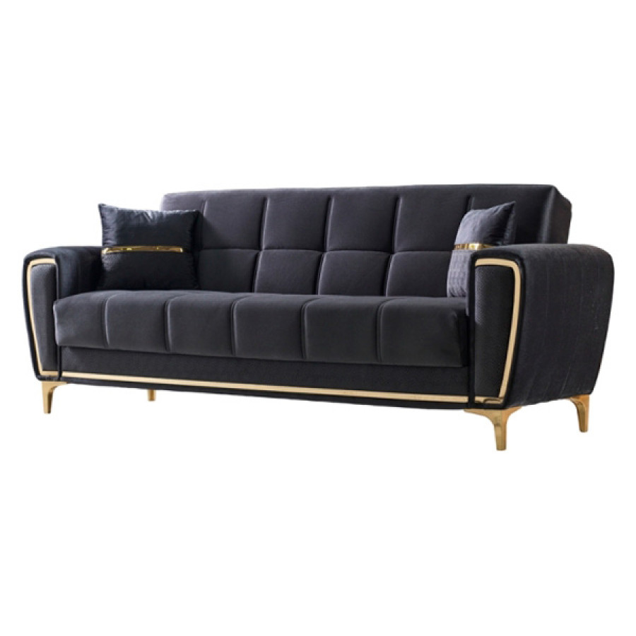 Furnia - Boston Convertible Sofa in Anthracite, Fabric