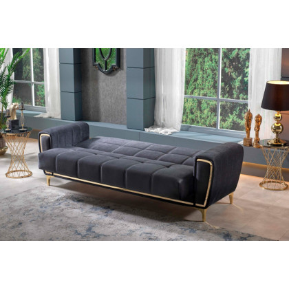 Furnia - Boston Convertible Sofa in Anthracite, Fabric