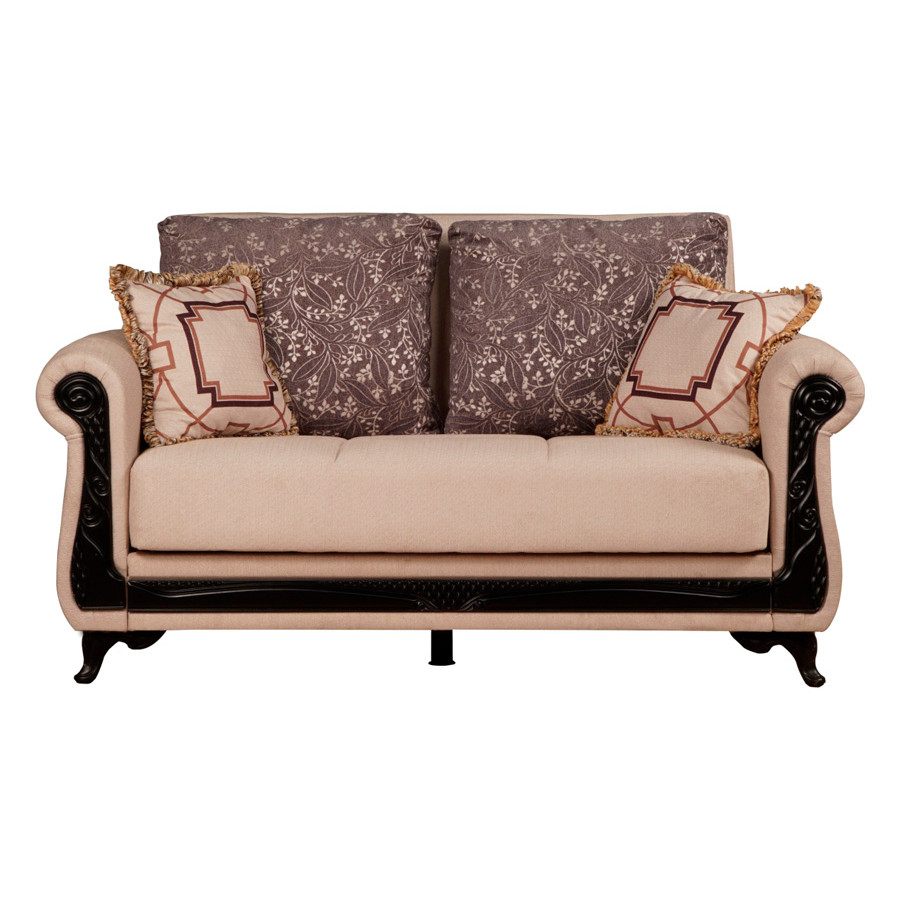 Furnia Breda Convertible Loveseat - Beige, Fabric