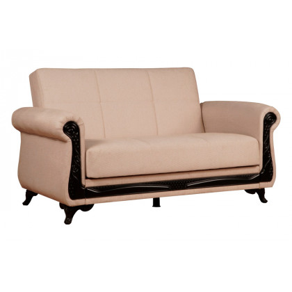 Furnia Breda Convertible Loveseat - Beige, Fabric