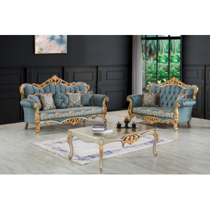 Furnia Buse Stationary Loveseat - Light Green, Fabric