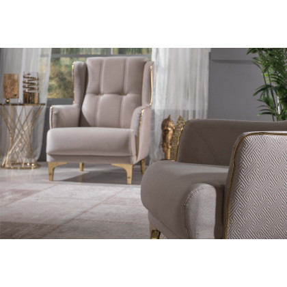 Furnia - Clara Armchair in Beige, Fabric