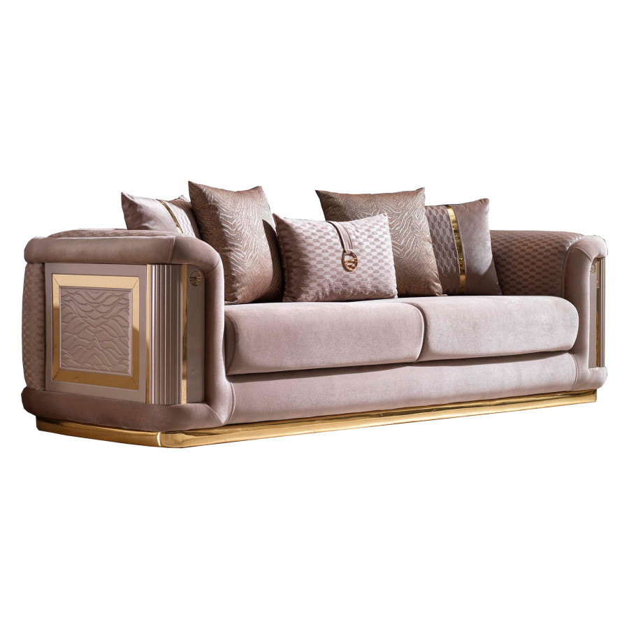 Furnia Elegance Stationary Sofa - Beige, Fabric